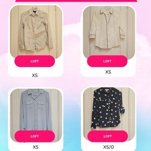 Lot of 4 Women's Dress Shirts Extra Small
